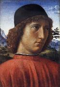 Domenico Ghirlandaio Portrait of a young man in red oil